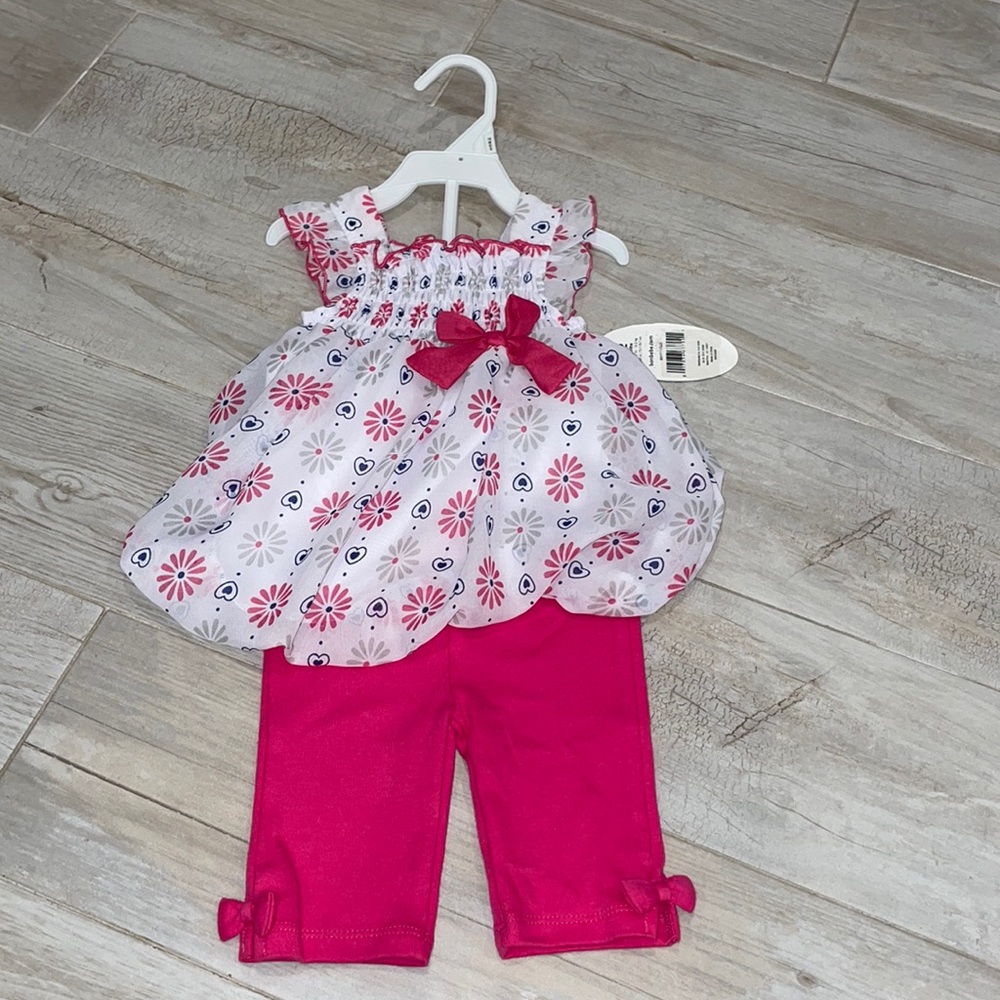 Bon Bebe pink floral bubble set